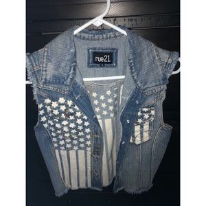 Rue 21 American Jean Flag Vest